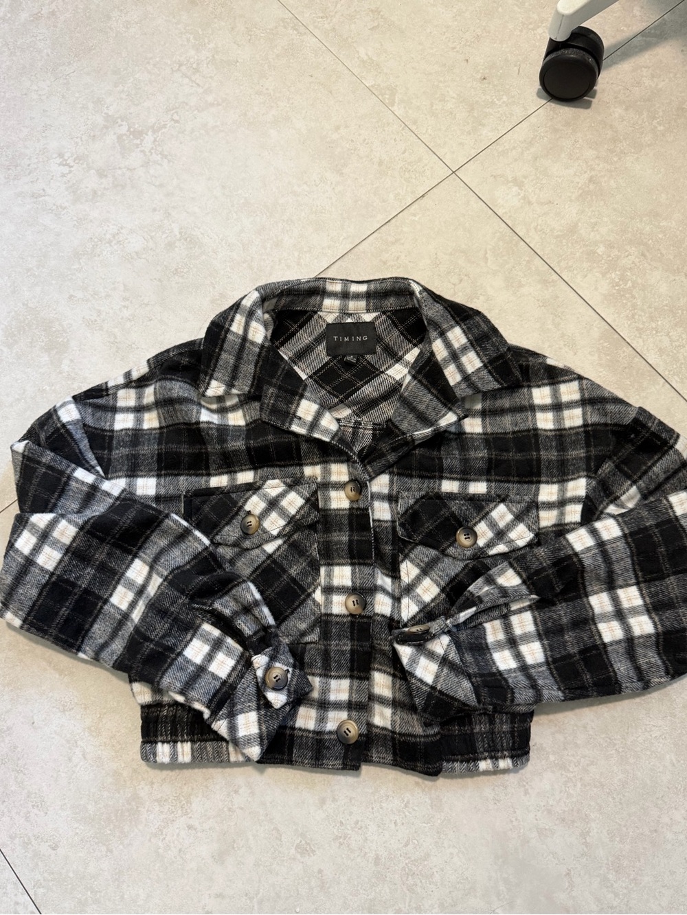 TIMING Black & White Plaid Jacket